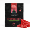 Proper Extracts Strawberry Sativa Gummies deliver a juicy burst of sweetness paired with uplifting sativa effects. Each pack contains 3 gummies at 360mg each, totaling 1080mg THC, crafted with premium live resin for full-spectrum benefits.