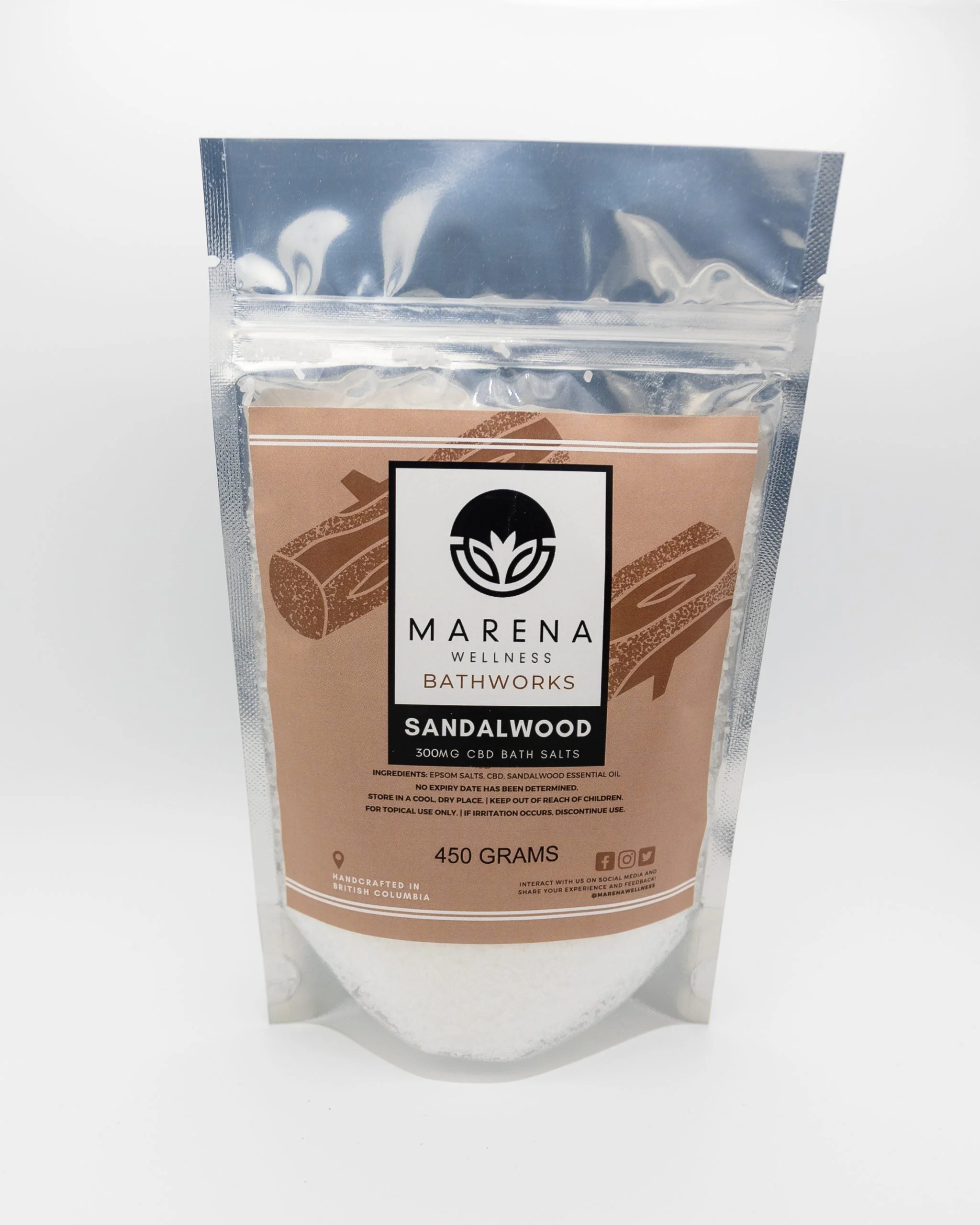 Marena Wellness - CBD Bath Salts (300mg) - Sandalwood