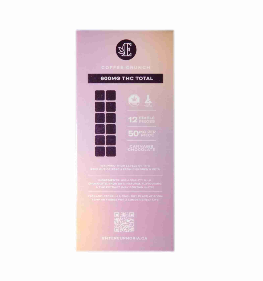 Euphoria Cannabis THC Chocolate 600mg - Coffee Crunch - Image 2