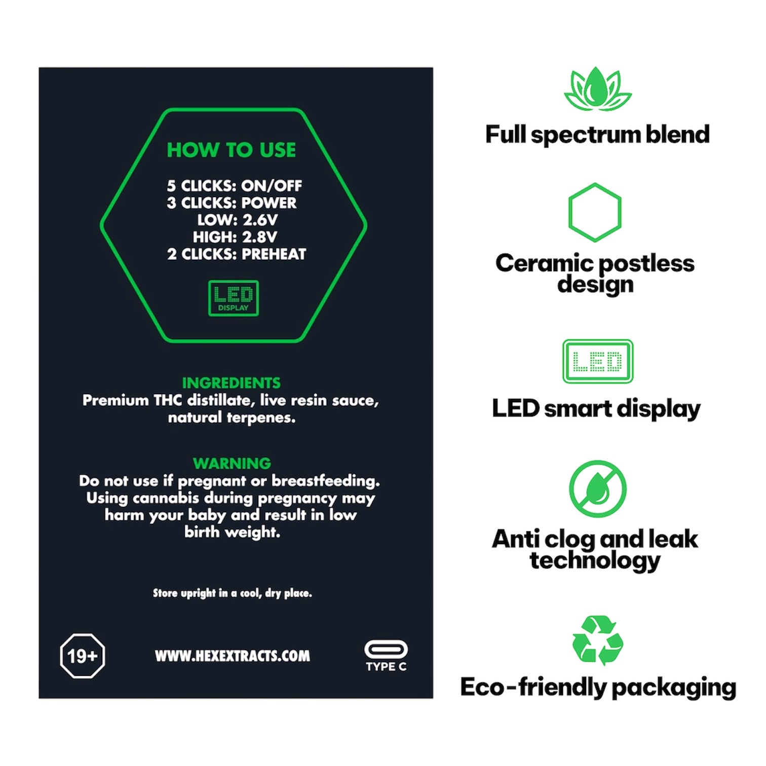 Hex Extracts Live Resin 2g Vape - Honeydew Funk (Hybrid) - Image 2