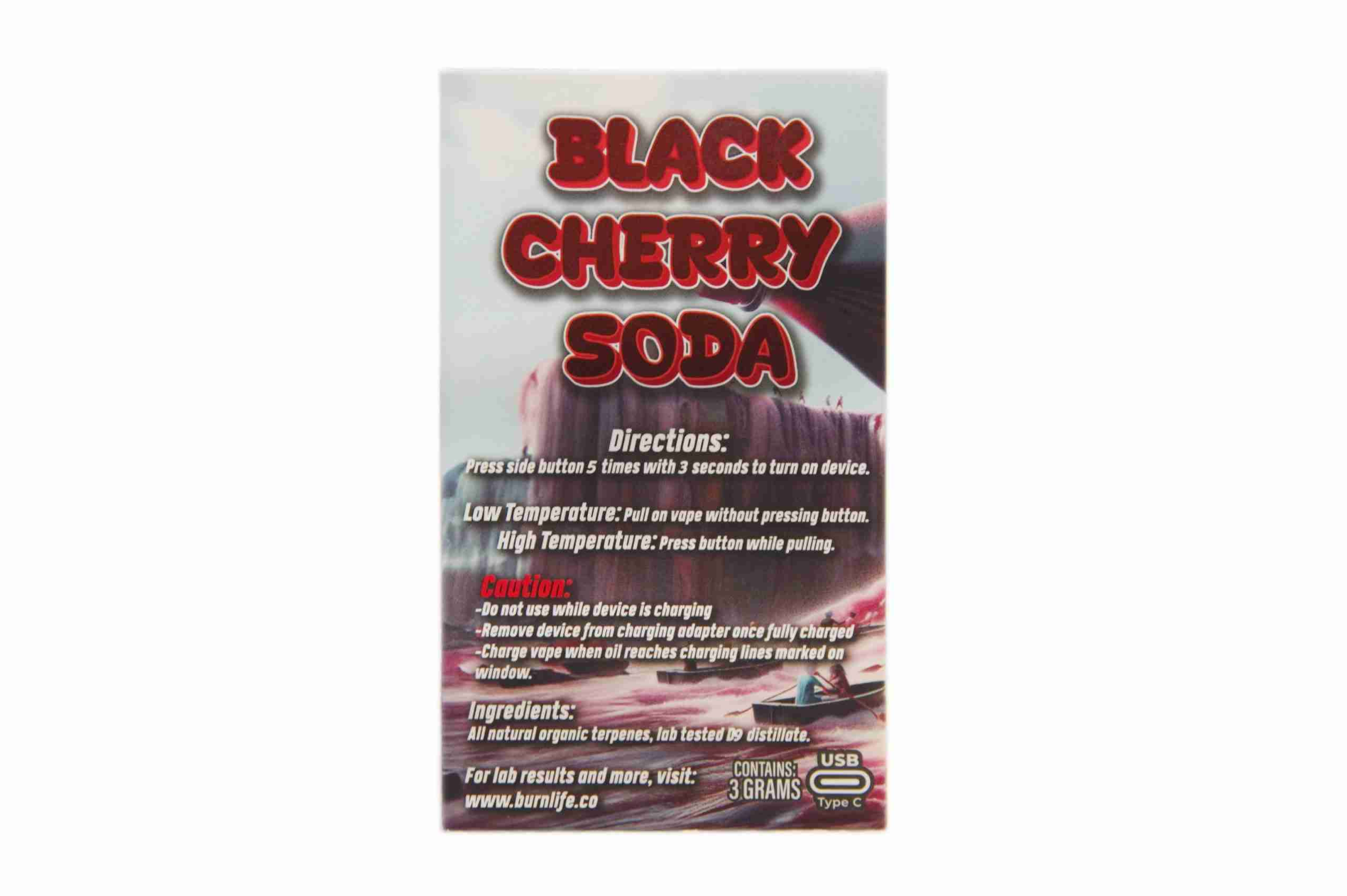 Burn Disposable Vape (3g) - Black Cherry Soda (Indica) - Image 2
