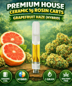 Premium House Ceramic 1g Rosin Carts - Grapefruit Haze (Hybrid)